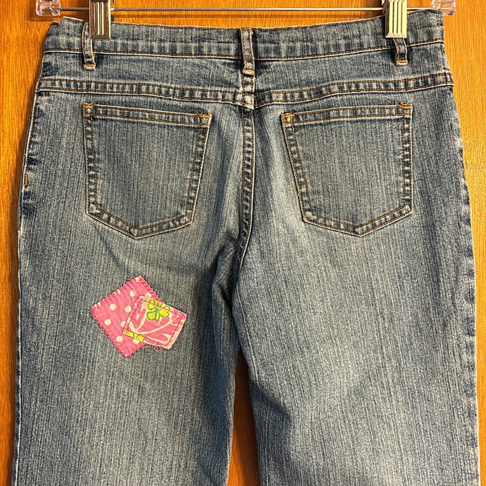 Lily Pulitzer Denim Girls Patchwork Blue Jeans Size 10 - Picture 7 of 8
